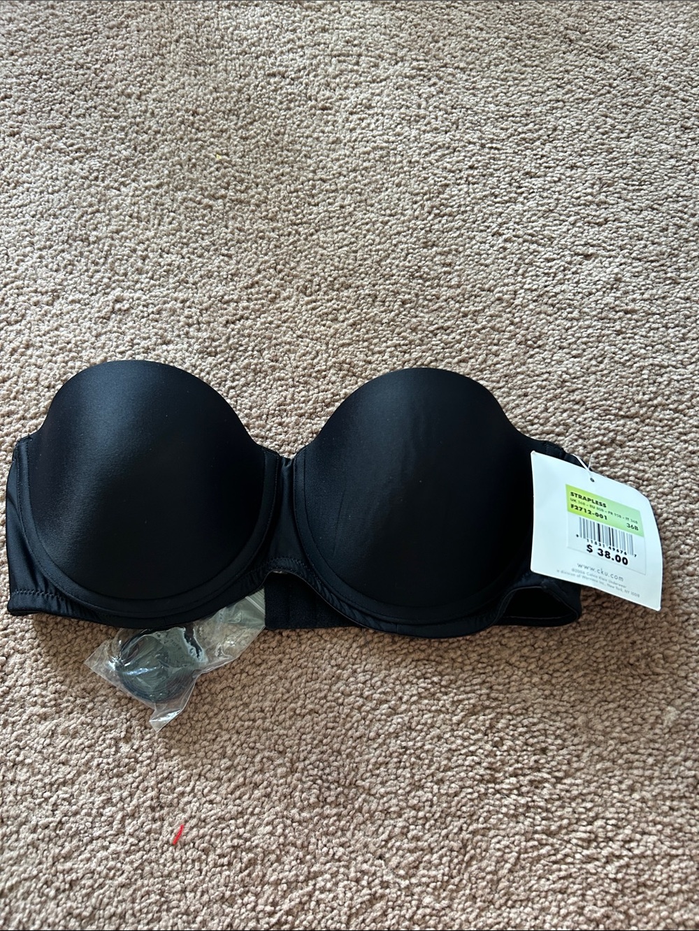 Calvin Klein Black Strapless Molded Bra - Smooth Bandeau Style